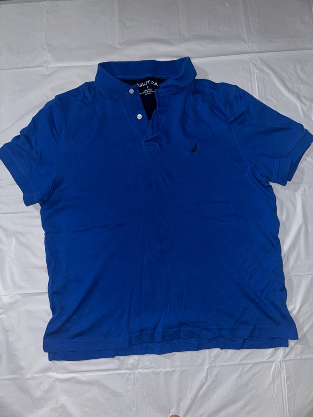 Nautica Men's Bright Blue Polo Shirt with Embroidered Logo